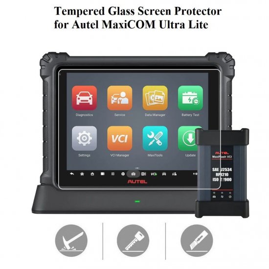 Tempered Glass Screen Protector for Autel MaxiCOM Ultra Lite - Click Image to Close
